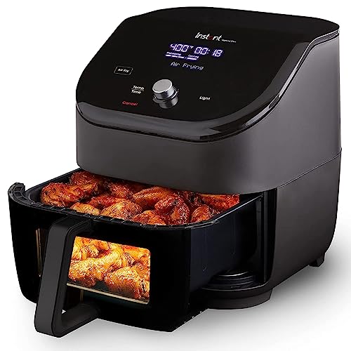 Instant Pot Vortex Plus 6-Quart Air Fryer Oven, From the Makers of Instant Pot with ClearCook Quiet Cooking Window, Digital Touchscreen, App with over 100 Recipes, Single Basket, Black